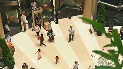Crowd of people walking in shopping mall Stock Footage