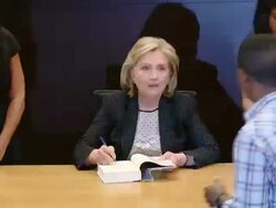 Hillary Rodham Clinton at the Hillary Rodham Clinton Book Signing Stock Footage