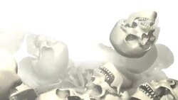 Lots of Skulls filling the bottom part of the screen Stock Footage