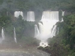 WS View of waterfall /  IguazÃƒÂº waterfall, ParanÃƒÂ¡, Brasil Stock Footage