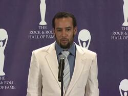 23rd Annual Rock and Roll Hall of Fame Induction Ceremony press room Stock Footage