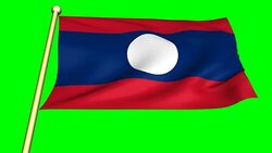 Flag of Loas   animated on green screen Stock Footage