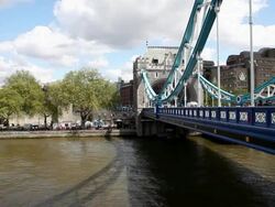 Tower bridge over the river Thames, London Stock Footage