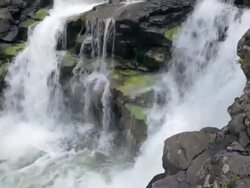 CU PAN Shot of Hoopii Falls / Kapaa, Kauai, Hawaii, United States Stock Footage