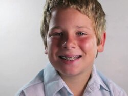 Boy with Braces Stock Footage