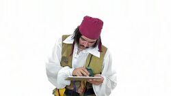 Internet pirate using a digital tablet. Stock Footage