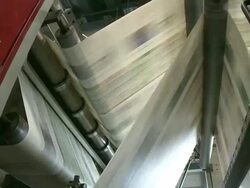 MS View of web press news paper print office / Ruesselsheim, Hesse, Germany  Stock Footage