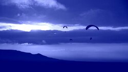 Night paragliding Stock Footage