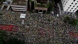 CLEAN : General views of the anti Roussef protest in Sao Paulo News Clip