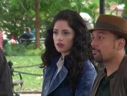 Janet Montgomery and Felix Solis on location for ' Stock Footage