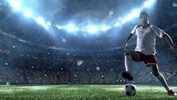 Snow: Soccer player makes a dribbling Stock Footage