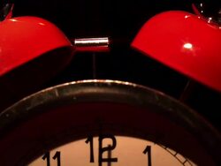 Extreme Close Up, Locked Down - A bell alarm clock sounds its alarm / USA Stock Footage