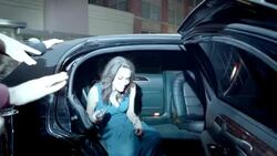 Hollywood actress steps out of limousine and greets fans on red carpet at awards show Stock Footage