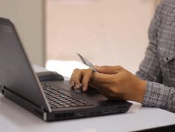 Typing On Laptop Keyboard Stock Footage