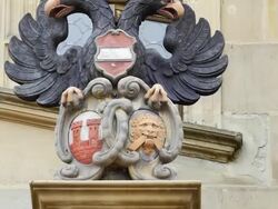 Rothenburg Coat Of Arms Tilt Up (4K/UHD to HD) Stock Footage