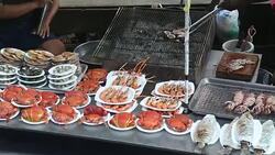 Seafood Shop on the Boat Stock Footage