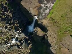 WS AERIAL View of waterfall / Iceland Stock Footage