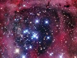 Rosette nebula (NGC 2237), optical image. Stock Footage