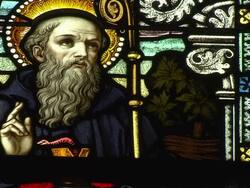 Stained Glass Windows In Church Stock Footage