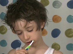 Bathroom routine Stock Footage