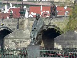 MS View of smetana monument / Prague, Hlavni mesto Praha, Czech Republic                               Stock Footage