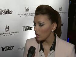 INTERVIEW - Eva Longoria at CondÂŽ Nast Traveler Celebrates The Leading Hotels Of The World 85th Anniversary on 2/13/13 in Los Angeles, CA. Stock Footage