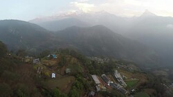 Annapurna mountain range, Nepal. Aerial. Stock Footage