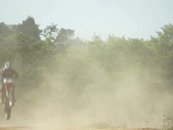 HD Motocross riders on track (slow motion) Stock Footage