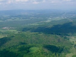 WS AERIAL ZI View of rural area with river / Tennessee, United States Stock Footage
