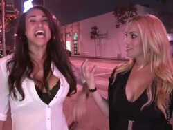 Kaylani Paliotta & Kyle Keller on Kim Kardashian & Kanye West engagement at Wax Rabbit in West Hollywood Stock Footage