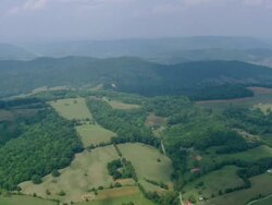 WS AERIAL View of Cumberland Gap / Tennessee, United States Stock Footage