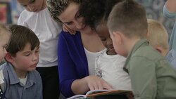Reading Together in Sunday School Stock Footage
