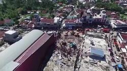 CLEAN : Drone footage shows damage after strong Indonesia quake News Clip