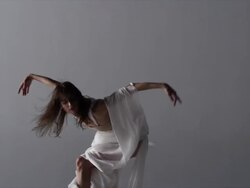 woman with silk draped around her dancing Stock Footage