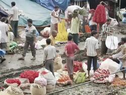 MS Flower market in Kolkata / Kolkata, West Bengal, India Stock Footage