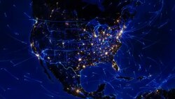 World connections. Aerial, maritime, terrestrial routes and country borders. US. Stock Footage