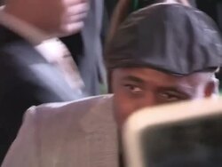 Wayne Brady & Maile Masako Brady greet fans at OZ The Great And Powerful Premiere in Hollywood, 02/13/13 Stock Footage