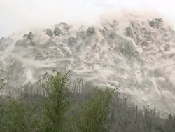 Earthquake Shakes Volcano Lava Dome Rare Footage Stock Footage