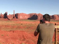 HD: Photographing rock formations Stock Footage