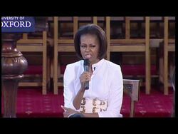 Michelle Obama Speaks to schoolgirls at Oxford News Clip