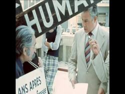 SYND 27-9-73 KHAYYAT PEACE CAMPAIGN CARRYING CRUCIFIX FOR PEACE News Clip