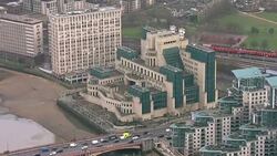 Aerials of a RAF Chinook Flying Over London News Clip