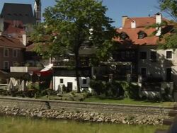 Pan Left Shot Cesky Krumlov Castle Cesky Krumlov Bohemia Czech Republic Stock Footage