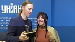 The Eurovision Song Contest winner Jamala press conference in Kiev Stock Footage
