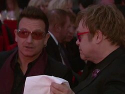 Bono, Elton John at Elton John AIDS Foundation Presents 21st Annual Academy Awards Viewing Party Stock Footage