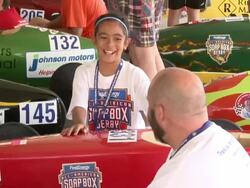 ATMOSPHERE at THE BOXTROLLS Roll Into FirstEnergy All-American Soap Box Derby Stock Footage