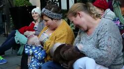 CLEAN : Breastfeeding women protest outside luxury London hotel News Clip