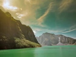 MS TD ZI T/L View of sunny day over Pinatubo volcano / Pinatubo, Philippines Stock Footage