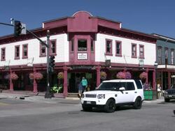 Breckenridge city center street traffic Stock Footage