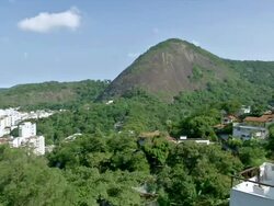WS PAN View of residential area between Lagoa de Freitas and Copacabana Beach in Rio de Janeiro / Rio de Janeiro, Brazil Stock Footage
